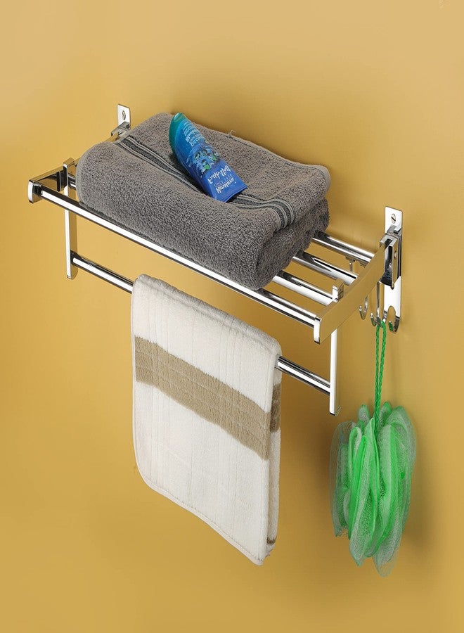 iSTAR Fully Stainless Steel Folding Towel Rack/Towel Stand/Towel Hanger/Bathroom Accessories (24 Inch, Silver) - Image 3